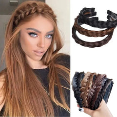 BXOXO Women Synthetic Wig Twist Braided Hair Bands Fashion Braids Hair Accessories Women Bohemian Nature Headband Stretch for Party