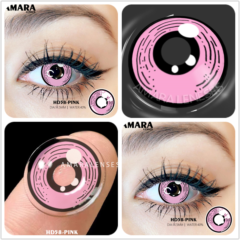 BXOXO Color Contact Lenses For Eyes 2pcs Anime Cosplay Colored Lenses Blue Crazy Halloween Lenses Contact Lens Beauty Makeup
