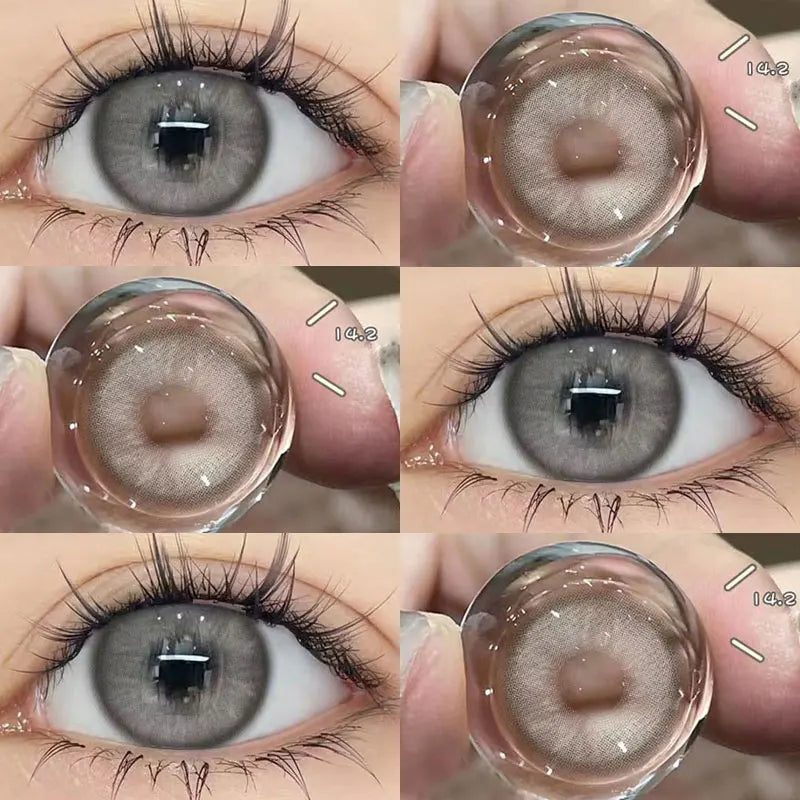 BXOXO 2PCS Colored Contact Lenses Prescription Myopia Degree -0.00 to -8.00 Green Lens Blue Beauty Pupil Makeup