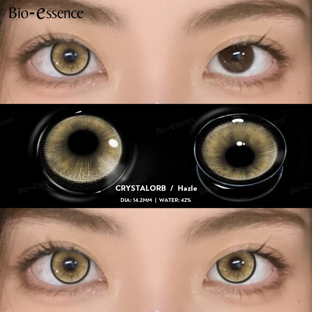 BXOXO 1 Pair Colorcon Korean Lenses Colored Contact Lenses for Eyes Green Eye Lenses Fashion Lenses Brown Contact