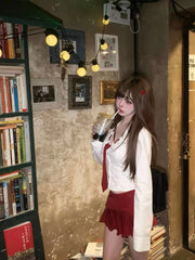 BXOXO Japanese Sexy Slim Fit Ruched Blouses Fashion All-match Lapel Neck Tops Mujer 2025 Summer New Long Sleeve T-shirt for Women