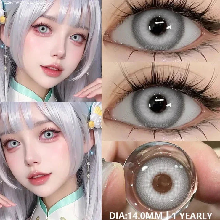 BXOXO 1pair Colored Contact Lenses Purple Eye Lens Yearly Cosplay Blue Green Cosmetic Contacts Helloween Soft Makeup Pupils