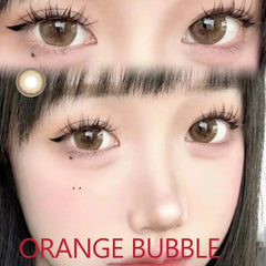 BXOXO 14.50mm Soft Contacts Lenses with Power for Eye Colors Dolly Eyewear Accessories линзы для глаз цветные Orange Bubble