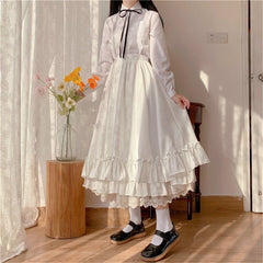 BXOXO - Layered Vintage Style Ruffled Pleated Skirt
