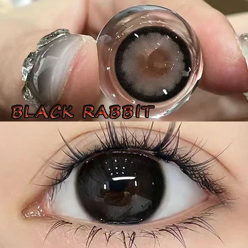 BXOXO Coslens 14.50mm Soft Contacts Lenses for Eye Color Change with Power Dolly Eyewear Accessories lentes de contacto Black Rabbit