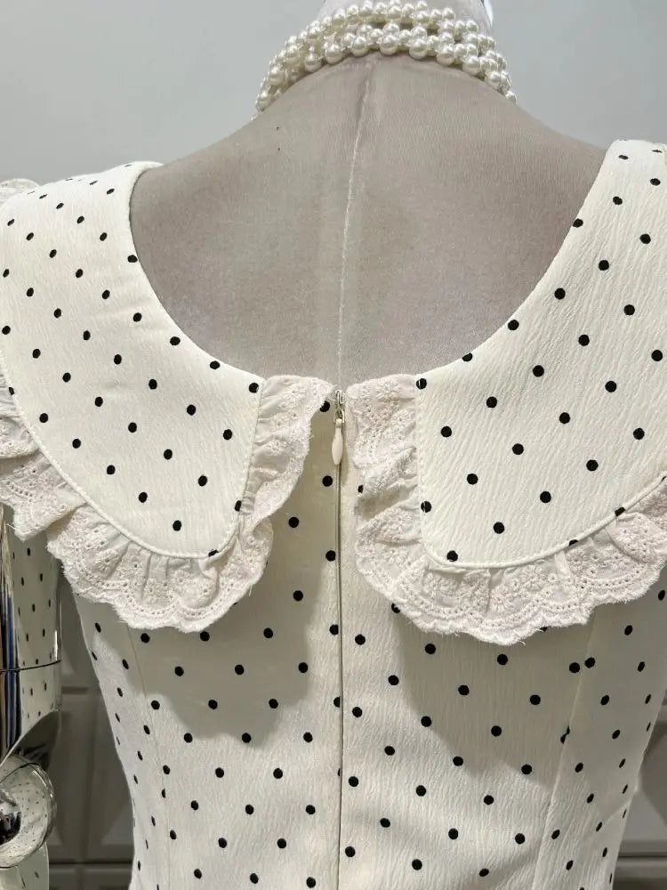 BXOXO Summer Elegant Young Girls Dress Polka Dot Bow Design Mini Club Dresses Appropriate Chic Sexy Party Outfits 2025 New Arrival