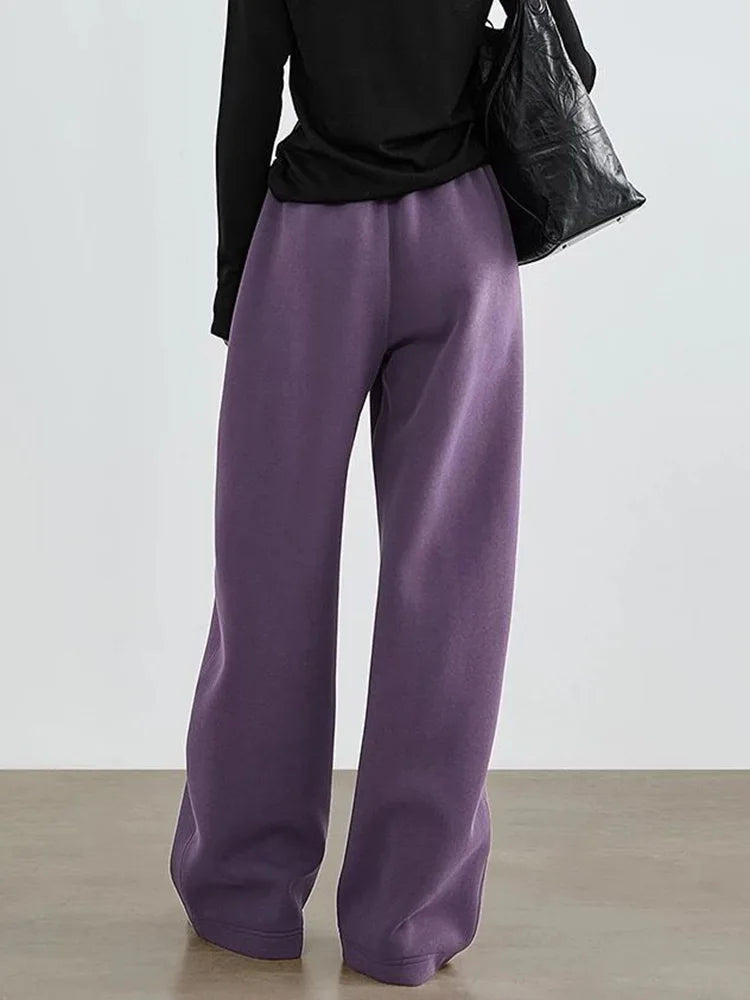 Bxoxo Women Streetwear Purple Sweatpants Loose High Waist Vintage Fall Wide Leg Pant Casual Retro Pockets American Y2K Female Trousers