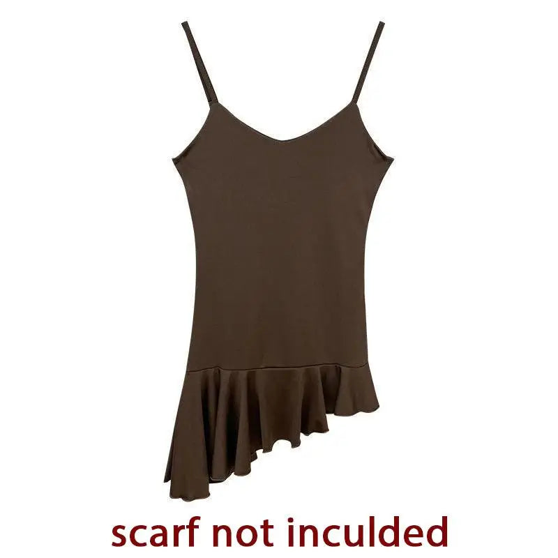BXOXO Y2k Japanese Dress Women Sleeveless Irregual A-line Dresses Vintage Streetwear Spaghetti Strap Dress High Waist Korean
