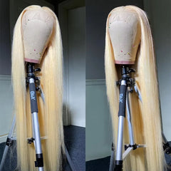 BXOXO 300% Density HD Transparent 613 Blonde Straight 13x6 Lace Front Human Hair Wigs For Women Brazilian Lace Frontal Wig Pre Plucked