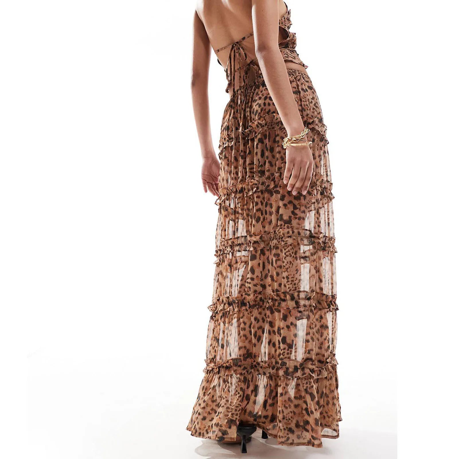 BXOXO 2 Piece Skirt Set for Women Lace Up Back Tank Tops Tie Up High Waist Long Skirts Outfits Fairy Vacation Cottage Dress