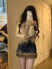 BXOXO Women's Cardigan Sweater Y2K Girl Punk Hip Hop Street Wool Knit Loose Gothic Top long sleeve Cardigans mujer