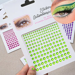 BXOXO 1Pcs Face Diamond Gem Sticker 5D Colorful Rhinestone Tattoo Eyeshadow Stickers fo Festival Nail Body Makeup Bling Jewel DIY Deco