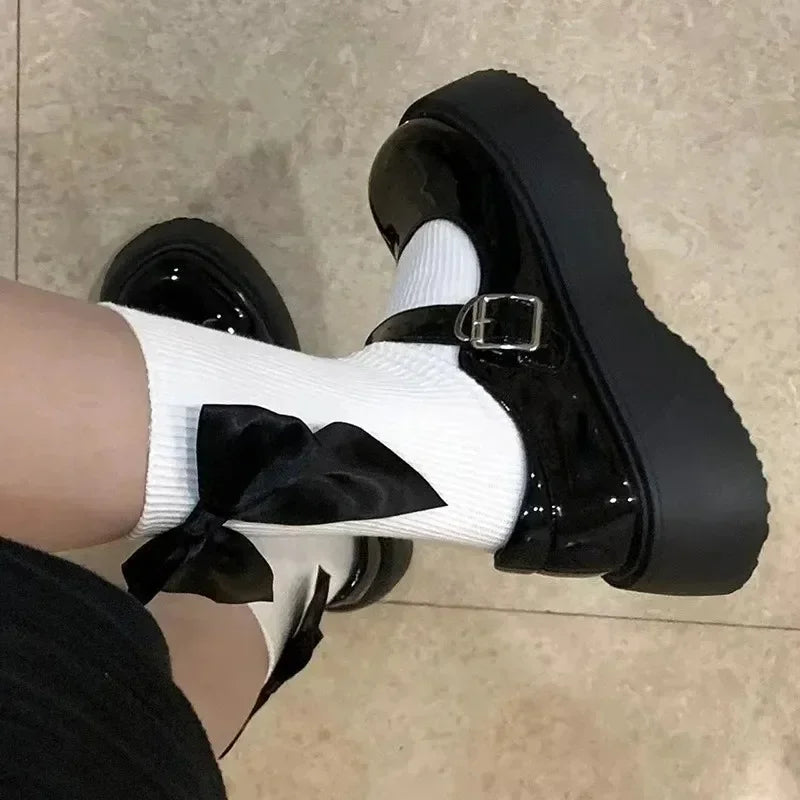 BXOXO Y2K Sweet Bowknot Kawaii Socks Spring Summer Harajuku JK Lolita Cute White Socks Japanese Style Women Girls Middle Tube Socks