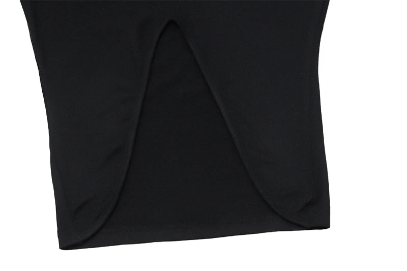 Bxoxo Sexy Long Sleeve Backless T Shirt Gothic Round-neck Skinny Women Crop Tops 2022 Autumn Fashion Black Tees Party Clubwear