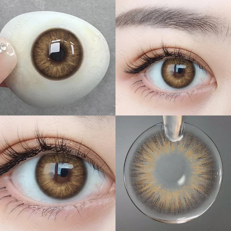 BXOXO 1 Pair Colored Contact Lenses Natural Eye Lenses Green Eye  Blue Lenses Yearly Beauty Cosmetic Brown Contacts Eye