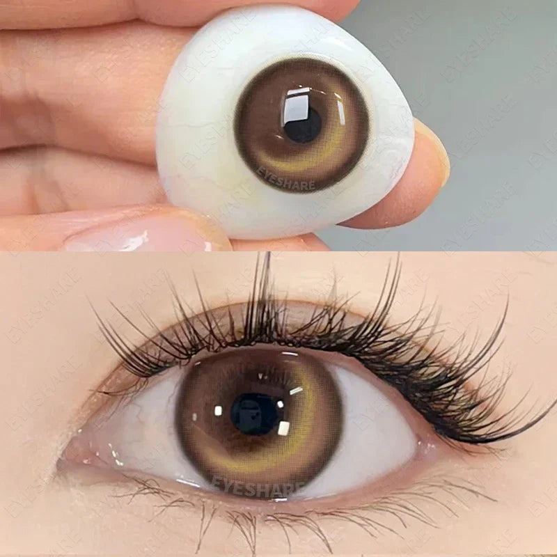 BXOXO Fashion Colored Contact lenses Blue Pink Colorful Contact Lens for eyes Natural Cosmetic Makeup Yearly Use 2pcs/pair