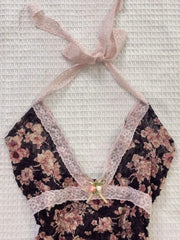 BXOXO Sexy Lace camisole Women Sweet Clothes Floral Lace Halter Tops Gyaru coquettish Sling Top Femme Aesthetic Y2k Vintage Crop Top