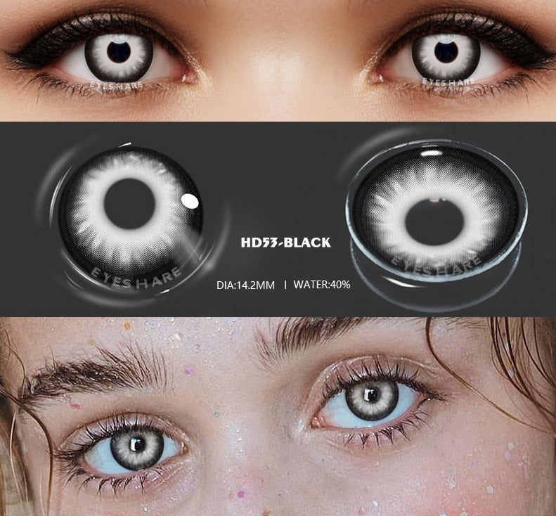 BXOXO 1pair Halloween Cosplay Color Contacts Lenses For Eyes Blue Black Colored Lens Anime Yearly Beauty Makeup Contacts Lens