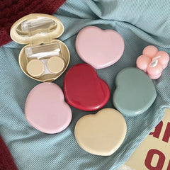 BXOXO Portable Contact Lenses Box Travel Heart With Mirror Tweezer Storage Care Holder Mini Eyes Tool Kit Contact Lens