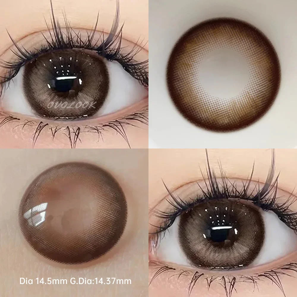 BXOXO 2PCS Brown Lenses Natural Contact Lenses for Eyes Super Beauty Eye Color Lenses Myopia Lenses With Diopters Prescription