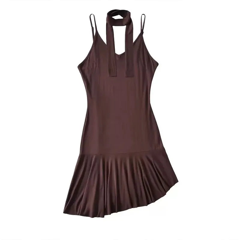 BXOXO Y2k Japanese Dress Women Sleeveless Irregual A-line Dresses Vintage Streetwear Spaghetti Strap Dress High Waist Korean