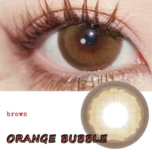 BXOXO 14.50mm Soft Contacts Lenses with Power for Eye Colors Dolly Eyewear Accessories линзы для глаз цветные Orange Bubble
