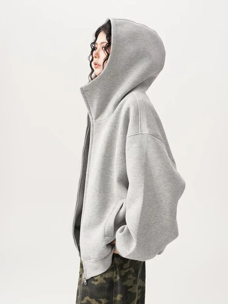 Bxoxo Y2K Black Hoodies Women Streetwear Oversize Loose Long Sleeve Retro Sweatshirt American Harajuku Vintage Bf Tops Coats New