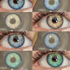 BXOXO Color Contact Lenses for Eyes 2pcs Colorcon Green Lenses Cosmetics Blue Contact Lenses Yearly Cosmetic Gray Eye Lens