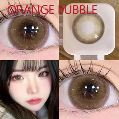 BXOXO 14.50mm Soft Contacts Lenses with Power for Eye Colors Dolly Eyewear Accessories линзы для глаз цветные Orange Bubble
