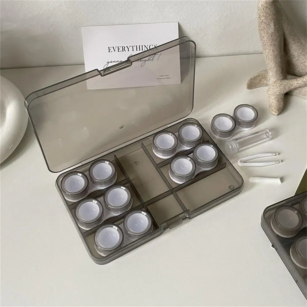 BXOXO 6 Pair Contact Lens Case Contact Lens Storage Box Portable Travel Contact Lenses Case Soak Container Lenses Box for Beauty Pupil