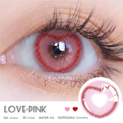 BXOXO Fashion Colored Contact lenses Blue Pink Colorful Contact Lens for eyes Natural Cosmetic Makeup Yearly Use 2pcs/pair