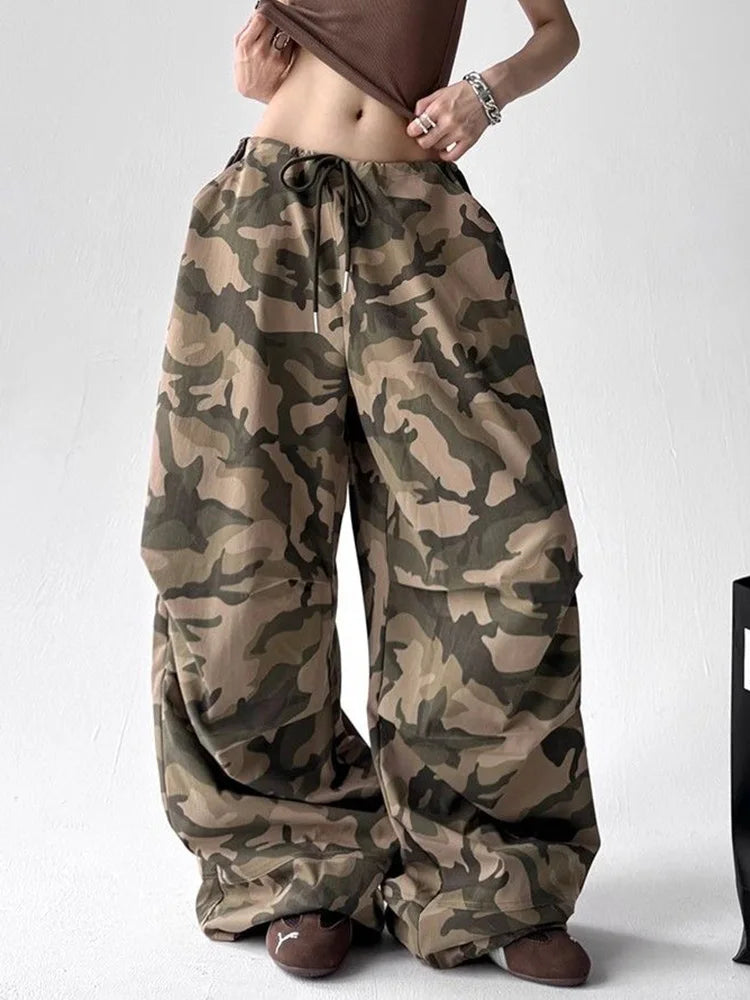 Bxoxo Y2K Camouflage Cargo Pant Women Streetwear Loose Hip Hop Harajuku Trousers American Vintage High Waist Summer Bf Casual Pants