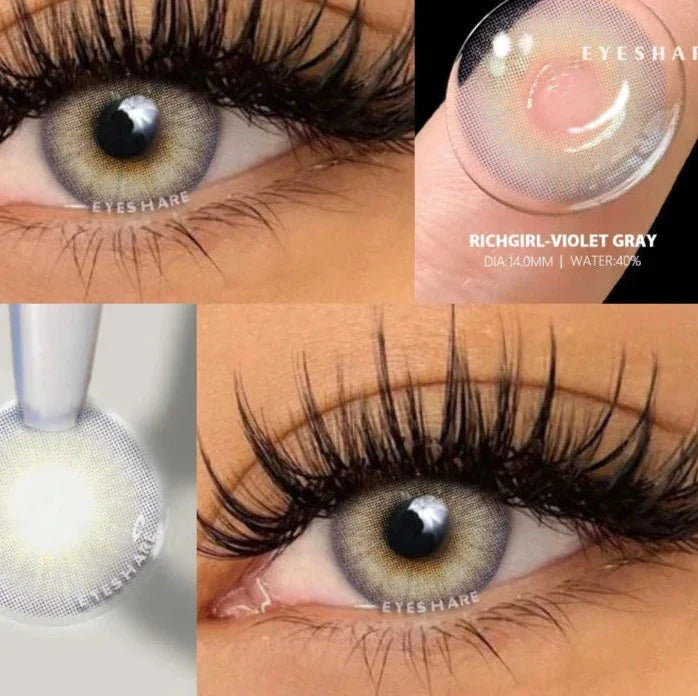 BXOXO Natural Eye Color Lens 1 Pair Colored Contact Lenses for Eyes Blue Lens Purple Gray Eye Lenses Green Lenses Color Lens