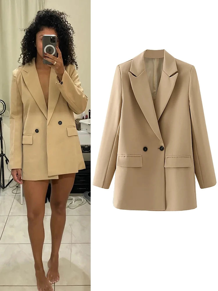 Blazer Woman Black Beige Khaki Blue Green Gray Women coat Fashion Office Wear Women's Blazers Jacket Outerwears 2024