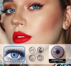 BXOXO 2pcs Natural Colored Contact Lenses For Eyes Blue Colored Contact Lens For Eyes Yearly Beautiful Makeup Contact Lenses