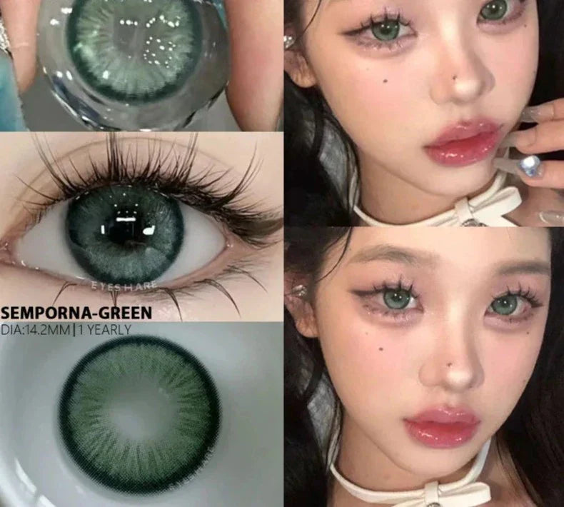 BXOXO Natural Colored Contact Lenses for Eyes 1pair New Contact Lenses Blue Colorful Lenses Green Lenses Fashion Colored Lens