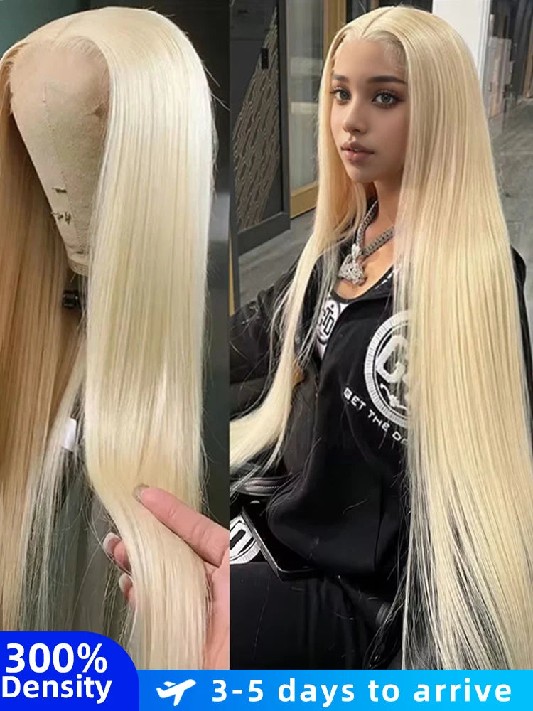 BXOXO 300% Density HD Transparent 613 Blonde Straight 13x6 Lace Front Human Hair Wigs For Women Brazilian Lace Frontal Wig Pre Plucked