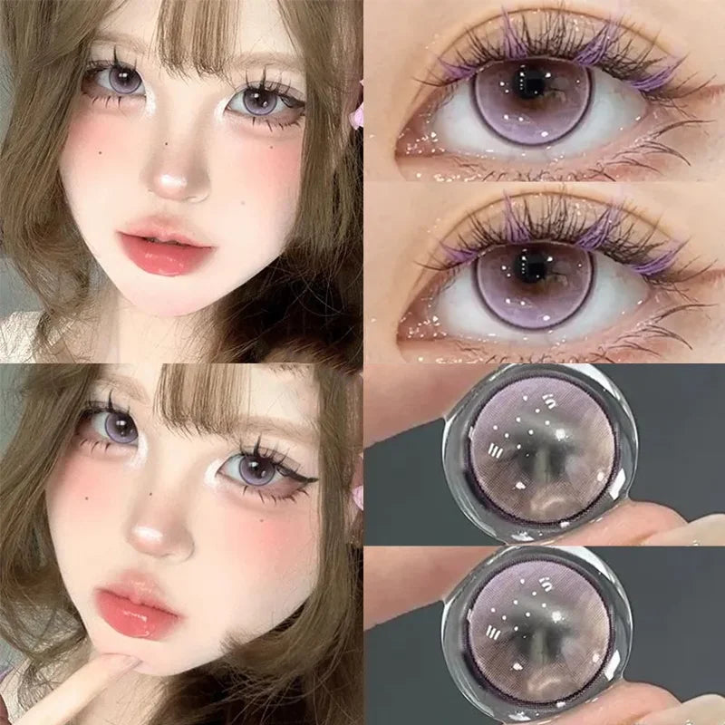 BXOXO Natural Colored Eyes Lenses Green Lenses Contacts Lens Beauty Pupils with Graduation Contact Korean Lenses Make Up
