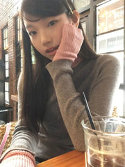 BXOXO Vintage Fake Two Piece Knitted Tops Mujer 2025 Autumn Winter Half-high Collar T-shirt for Women Y2k Slim Fit Long Sleeve Tees