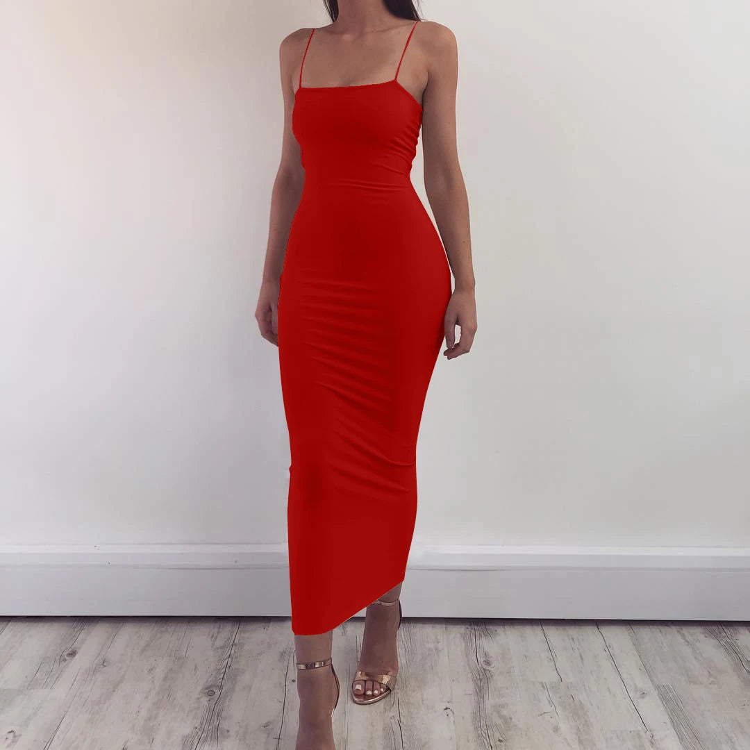 BXOXO New Summer Women's Dress Long Sling Dresses Club Sexy Suspender Dress