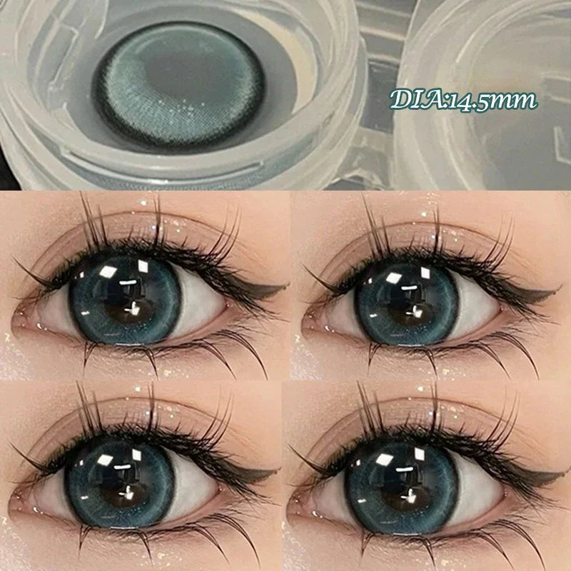 BXOXO 1 Pair Color Contact Lenses for Eyes Purple Lenses Natural Round Lens Color Cosmetics Beauty Pupil Yearly