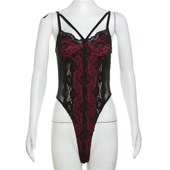Bxoxo Summer New Lace Patchwork Tight Sexy Hot Mature Beautiful High Street All-Match Cool Women's Strap Boomsuit Jumpsuit