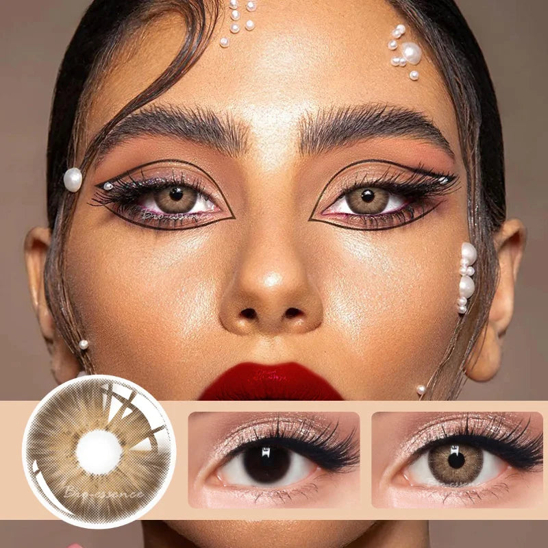 BXOXO 1 Pair Colored Contact Lenses Natural Look Brown Eye Lenses Gray Contact Blue Lenses Fast Delivery Green Eye Lenses
