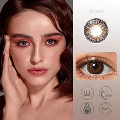 BXOXO Professional Colored Contact Lenses Enlarge Eyes 3-TONE Color Eye Lenses Color Contact Lenses for Eyes 1 Pair Yearly Lens