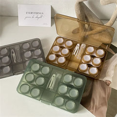 BXOXO 6 Pair Contact Lens Case Contact Lens Storage Box Portable Travel Contact Lenses Case Soak Container Lenses Box for Beauty Pupil