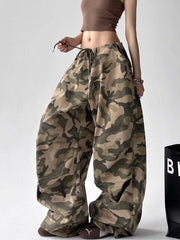 Bxoxo Y2K Camouflage Cargo Pant Women Streetwear Loose Hip Hop Harajuku Trousers American Vintage High Waist Summer Bf Casual Pants