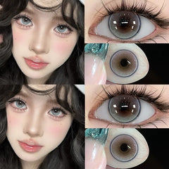 BXOXO Natural Colored Eyes Lenses Green Lenses Contacts Lens Beauty Pupils with Graduation Contact Korean Lenses Make Up