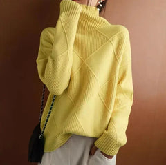 Bxoxo New UZZDSS High Necked Cashmere Plain Sweater Pullovers