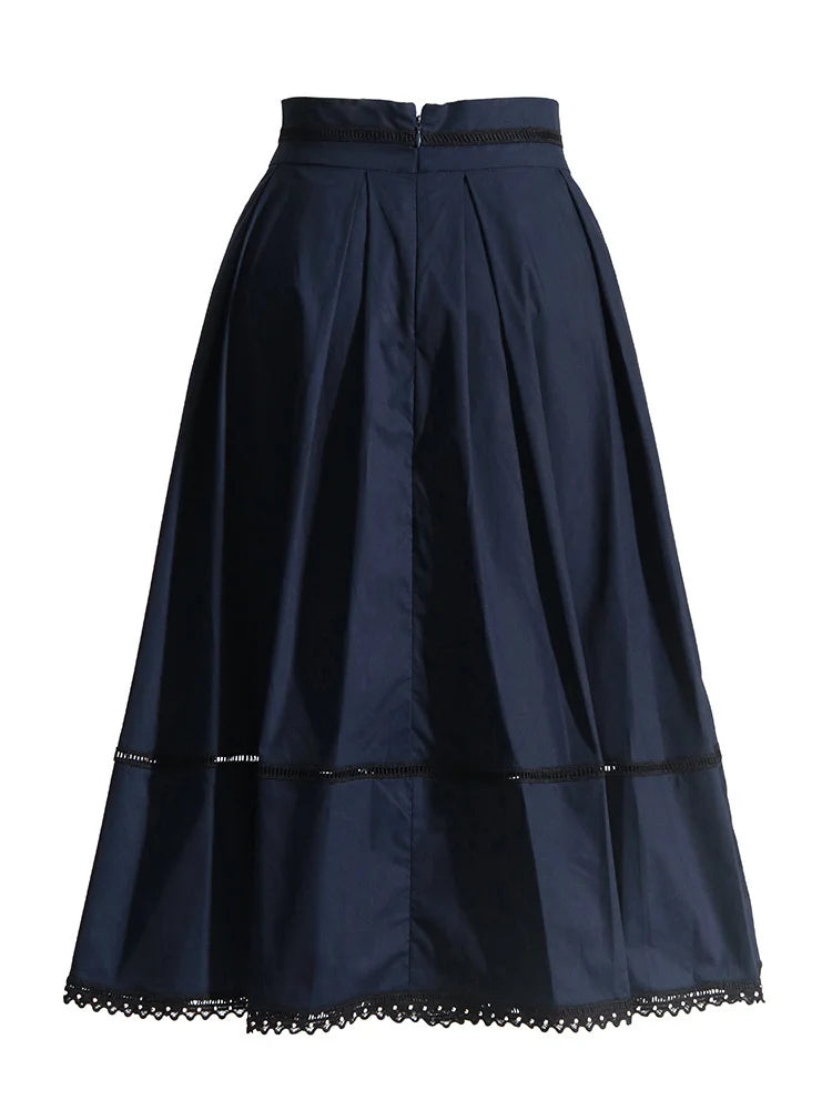Bxoxo Elegant Two Piece Sets For Women Lapel Short Sleeve Tops High Waist A Line Pleated Skirts Solid Set Female Summer 2023