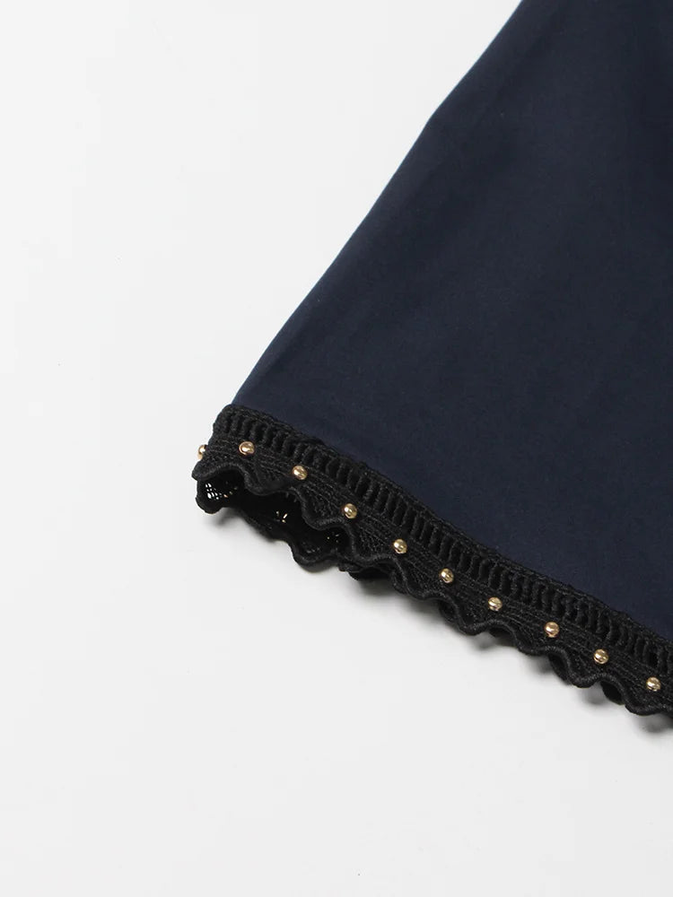 Bxoxo Elegant Two Piece Sets For Women Lapel Short Sleeve Tops High Waist A Line Pleated Skirts Solid Set Female Summer 2023